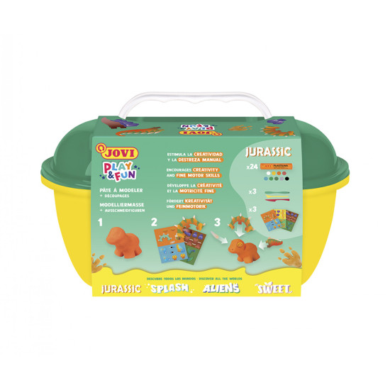 Modelēšanas masas komplekts Jovi Play&Fun Jurassic, 24 krāsas