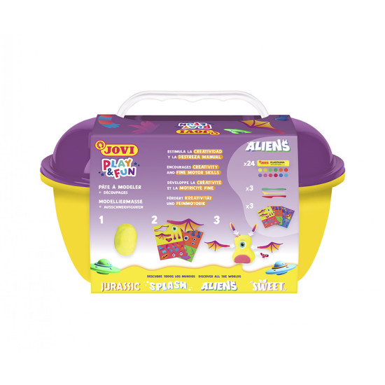 Modelēšanas masas komplekts Jovi Play&Fun Aliens, 24 krāsas