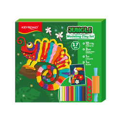 Plastilīna komplekts Keyroad Jungle, 17 priekšmeti