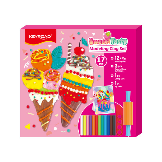 Plastilīna komplekts Keyroad Sweet Tasty, 17 priekšmeti