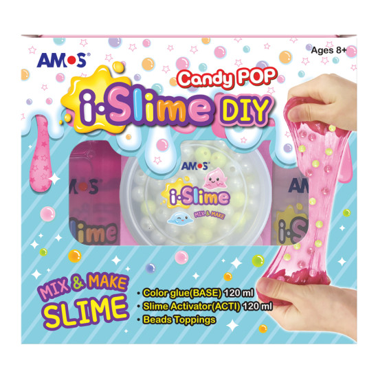 Komplekts Slaima veidošanai Amos iSlime Candy POP, ar pērlēm