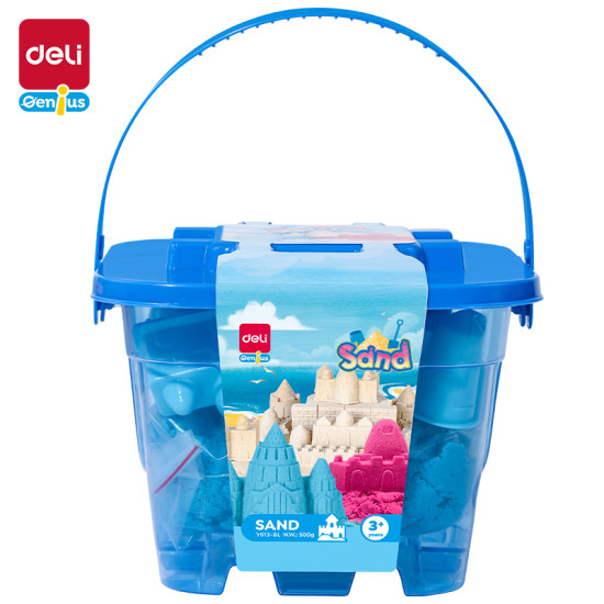 *Kinētiskās smiltis Deli Y013-BL 500g, 6 formiņas, zilas