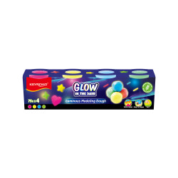 Modelēšanas masa Keyroad Glow 75g, luminiscējoša, 4 krāsas