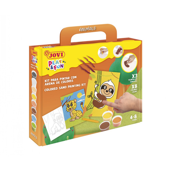 Smilšu krāsošanas komplekts JOVI PLAY & FUN DZĪVNIEKI