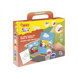 Smilšu krāsošanas komplekts JOVI PLAY & FUN TRANSPORTS