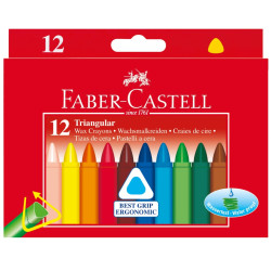 Vaska krītiņi Faber-Castel trīsstūra, 12 krāsas