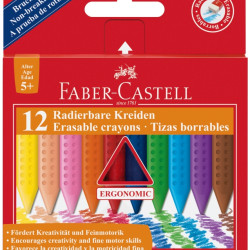 Vaska krītiņi Faber-Castell Grip triangle, 12gab/iep