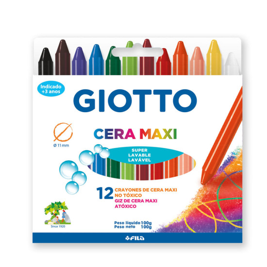 *Vaska krītiņi Giotto Maxi 12 krāsas