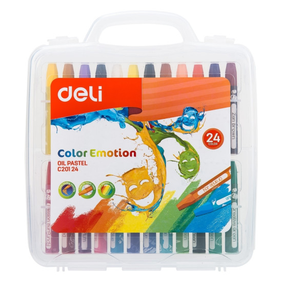 Eļļas pasteļkrītiņi Deli EC20124, 24 krāsas