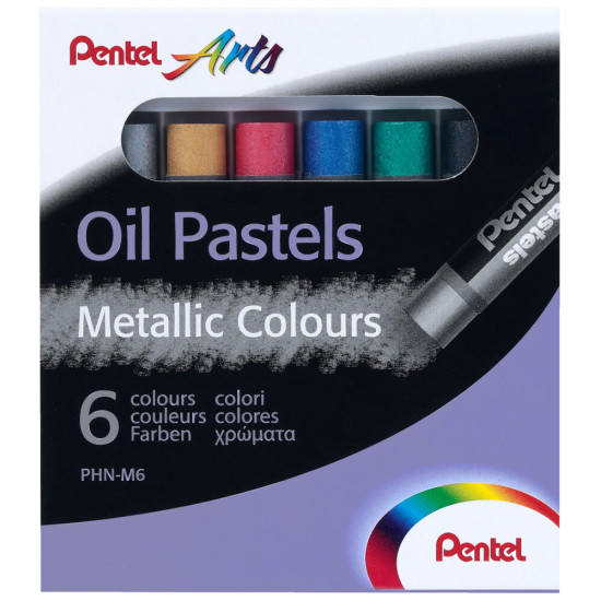 Eļļas krītiņi Pentel Oil Pastels Metallic, 6 krāsas
