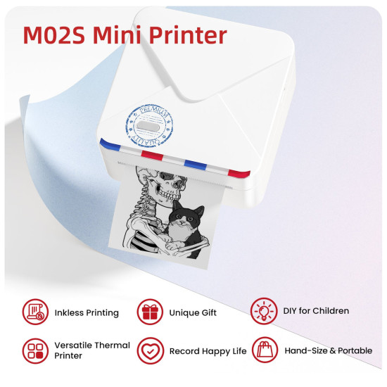 Принтер этикеток "M02s TT", White, Wireless Connectivity
