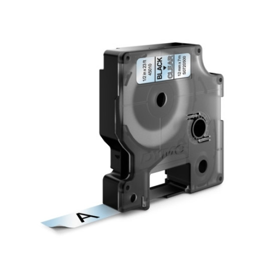 Marķēšanas lente DYMO D1 12mmx7m melna/caursp.