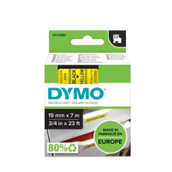 Marķēšanas lente Dymo D1,19mmx7m, melns teksts uz dzeltena 45808