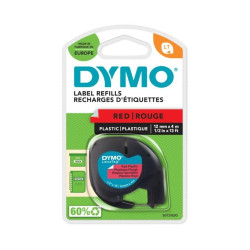 Marķēšanas lente Dymo LetraTag, 12mmx4m, sarkana