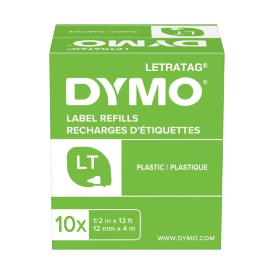Marķēšanas lente Dymo LetraTag 91221, 12mmx4m, balta