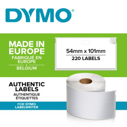 Uzlīmes Dymo D2 99014, 101x54mm, 220gab/rullī