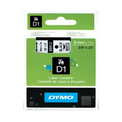 Alternatīva marķēšanas lente Dymo D1 40913, 9mmx7m, melna/balta