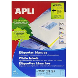 Этикетки Apli 1281, White, Постоянный клей