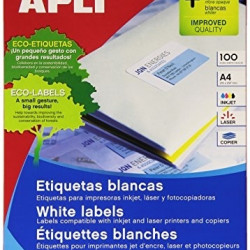 Pašlīmējošas uzlīmes Apli 1281 A4, 1gab/loksnē, 210x297mm, 100 loksnes, baltas