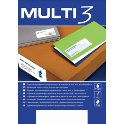 Pašlīmējošas uzlīmes Multi3 4704, 70x37mm, 24 gab/loksnē, 100 lapas, baltas