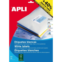 Marķēšanas uzlīmes Apli 13883, Ø40mm, apaļas, 24 gab/loksnē, 25 lapas, baltas