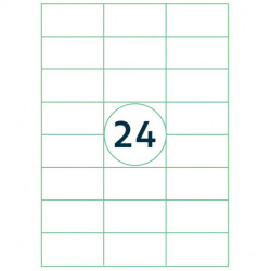 *Pašlīmējošas uzlīmes Rillprint 70x37mm, 24 gab/loksnē, 100 lapas, baltas
