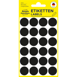 Marķēšanas  uzlīmes Awery Zweckform 3003, Ø18mm, apaļas, 96gab/iep., melnas