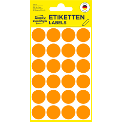 Marķēšanas  uzlīmes Awery Zweckform 3173, Ø18mm, apaļas, 96 gab/iep., neona oranžas