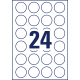 Marķēšanas  uzlīmes Awery Zweckform L3415-100 Ø40mm, 24 gab/loksnē, poliestera, 100 loksnes, baltas