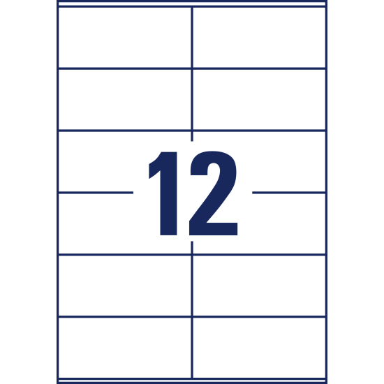 Pašlīmējošas uzlīmes Awery Zweckform 3424, 105x48mm, 12 gab/loksnē, 100 lapas, baltas