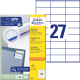 Pašlīmējošas uzlīmes Awery Zweckform 3479, 70x32mm, 27 gab/loksnē, 100 lapas, baltas