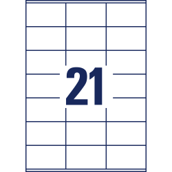 Pašlīmējošas uzlīmes Awery Zweckform 3481 70x41mm, 21 gab/loksnē, 100 lapas, baltas