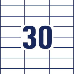 Pašlīmējošas uzlīmes Awery Zweckform 3489, 70x29.7mm, 30 gab/loksnē, 100 lapas, baltas