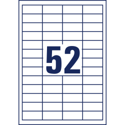 Pašlīmējošas uzlīmes Awery Zweckform 48x21mm, 52 gab/loksnē, 100 lapas, baltas