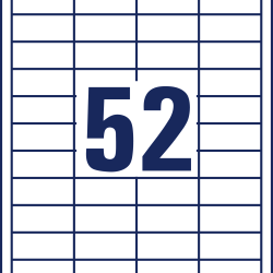 Pašlīmējošas uzlīmes Awery Zweckform 48x21mm, 52 gab/loksnē, 100 lapas, baltas