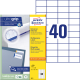 Этикетки Avery Zweckform 3651, White, Бесперебойная печать