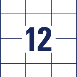 Pašlīmējošas uzlīmes Awery Zweckform 3661, 70x67.7mm, 12 gab/loksnē, 100 lapas, baltas