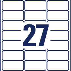 Pašlīmējošas uzlīmes Awery Zweckform L4737REV-25, 63.5x29.6mm, 27 gab/loksnē, 25 lapas, noņemamas