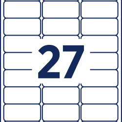 Pašlīmējošas uzlīmes Awery Zweckform 4784-20, 63.5x29.6mm, 27 gab/loksnē, 20 lapas, caurspīdīgi matētas