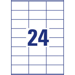 Pašlīmējošas uzlīmes Awery Economy ELA010, 70x36mm, 24 gab/loksnē, 100 lapas, baltas