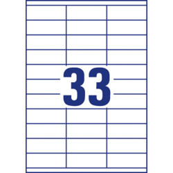 Pašlīmējošas uzlīmes Awery Economy, ELA009, 70x25.4mm, 33 gab/loksnē, 100 lapas, baltas