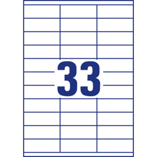 Pašlīmējošas uzlīmes Awery Economy, ELA009, 70x25.4mm, 33 gab/loksnē, 100 lapas, baltas