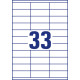 Pašlīmējošas uzlīmes Awery Economy, ELA009, 70x25.4mm, 33 gab/loksnē, 100 lapas, baltas
