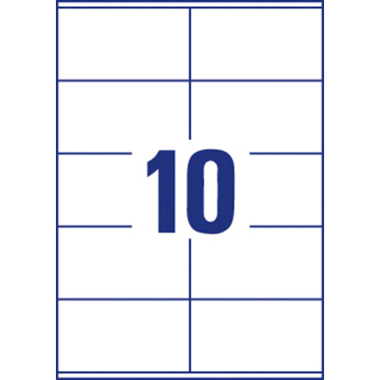 Pašlīmējošas uzlīmes Awery Economy ELA022, 105x57mm, 10 gab/loksnē, 100 lapas, baltas