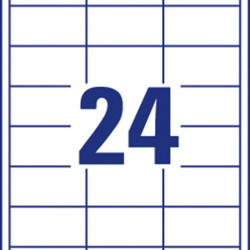 Pašlīmējošas uzlīmes Awery Economy ELA008, 64.6x33.8mm, 24 gab/loksnē, 100 lapas, baltas