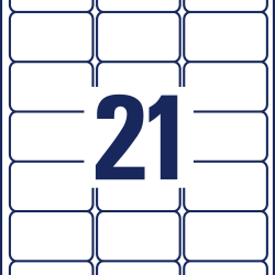 Pašlīmējošas uzlīmes Awery Zweckform L7560-25, 63.5x38.1mm, 21 gab/loksnē, 25 lapas, caurspīdīgas