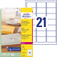 Pašlīmējošas uzlīmes Awery Zweckform L7560-25, 63.5x38.1mm, 21 gab/loksnē, 25 lapas, caurspīdīgas