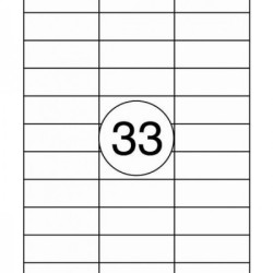 Pašlīmējošas uzlīmes Rillprint 70x26mm, 33 gab/loksnē, 100 lapas, baltas