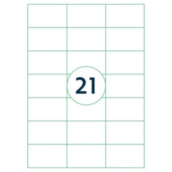 *Pašlīmējošas uzlīmes Rillprint A4 70x42.4mm, 21 gab/loksnē, 100 lapas, baltas