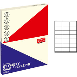 *Pašlīmējošas uzlīmes GRAND 70x41mm, 21gab/loksnē, 100 lapas, baltas